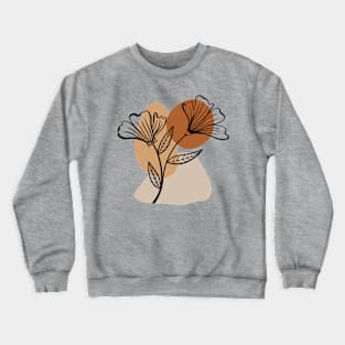 Minimal Modern  Abstract Shapes  flower  Warm Tones  Design Crewneck Sweatshirt